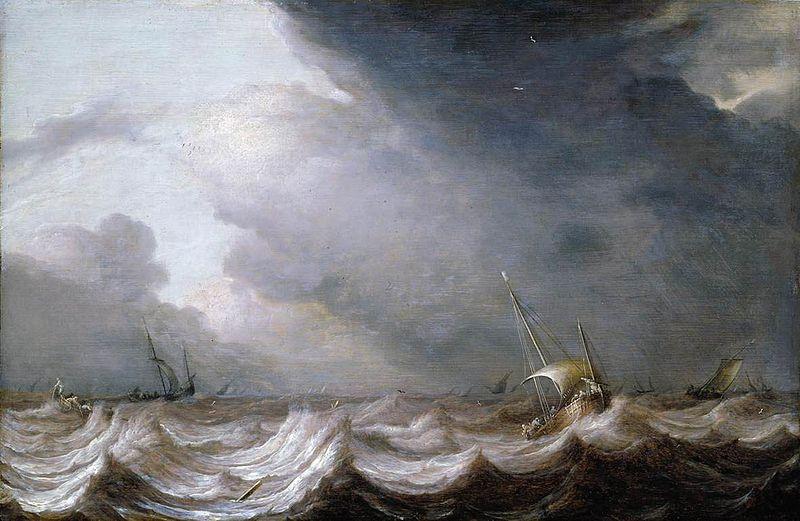 MOLYN, Pieter de Dutch Vessels at Sea in Stormy Weather France oil painting art
